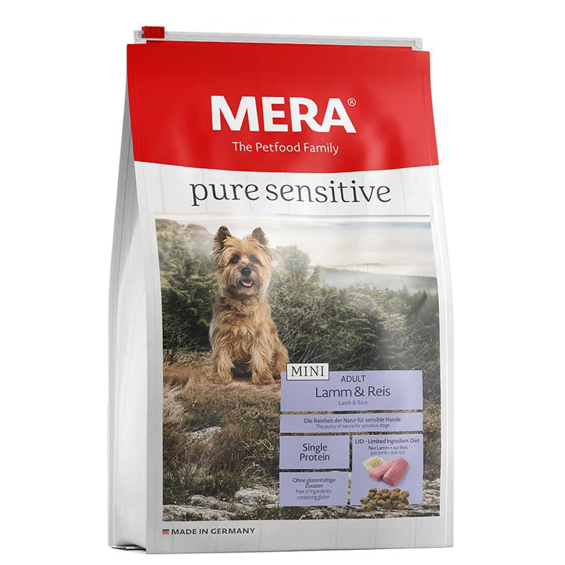 غذای سگ های بالغ نژاد کوچک بدون گلوتن (pure sensitive Mini ) MERA